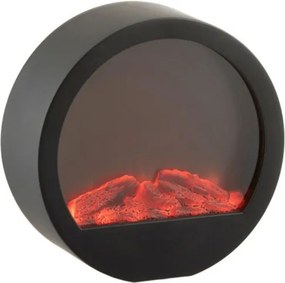 LED dekoráció kerek kandalló COZY WARM 35x34,5 cm, fekete