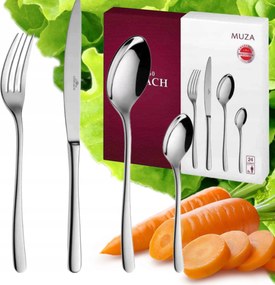 24 Darabos Étkészlet 6 Személyre, Fényes, Étkészlet Szett Dobozban Gerlach Muza, Szép