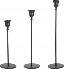 Gyertyatartó fém fekete 3 db-os asztali dekoráció szett esküvő valentin nap