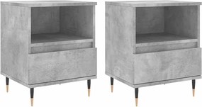 vidaXL 2 db betonszürke szerelt fa éjjeliszekrény 40 x 35 x 50 cm