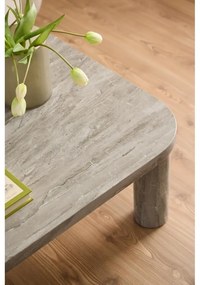 Világosszürke dohányzóasztal márvány dekorral 75x100 cm Solano – Actona