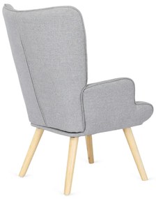 Füles Fotel Lábtartóval Szürke Színben. LOZANO 2