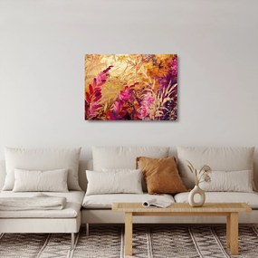 Üveg kép - Absztrakt festmény virágok II. (70x50 cm)