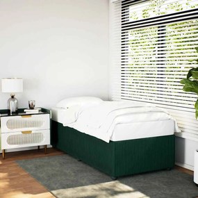 vidaXL sötétzöld bársony ágykeret matrac nélkül 90x200 cm