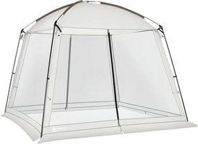 Outsunny 3x3 m-es Kerti Sátor 6-8 Főnek 4 Szúnyoghálóval és 2 Ajtóval, UV50+ Védelemmel és Szállítótáskával - Kemping Sátor Szabadtéri Használatra, Fe