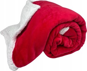 Mikroflanel takaró bárány mintával, Mancsnyom kollekció, piros