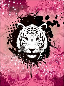 Flizelin fotótapéta Tigris rózsaszín geometria absztrakt 184x254 +ragasztó