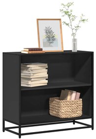 fekete szerelt fa könyvszekrény 80,5x35x76 cm