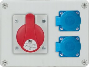 Építőipari asztali kapcsolószekrény R-box 190 1x16A/5P 2x250V IP44 B.1602