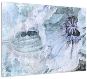 Kép - Virágos freskó téglafalon (üvegen) (70x50 cm)