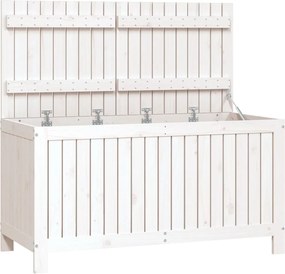 vidaXL fehér tömör fenyőfa kerti tárolóláda 121x55x64 cm