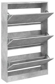betonszürke szerelt fa cipősszekrény 80 x 21 x 125,5 cm