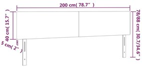 szürke műbőr LED-es fejtámla 200 x 5 x 78/88 cm