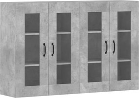 vidaXL 2 db betonszürke szerelt fa falra szerelhető szekrény