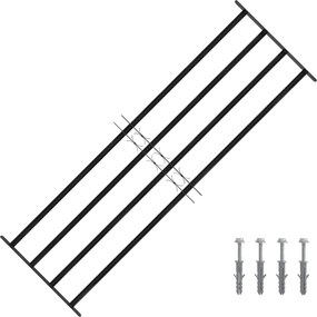 vidaXL Ablak Rács Fekete 175 x 60 cm Porszórt acél