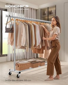 Nagy teherbírású ruhatartó állvány 150 kg maximális terheléssel, ezüst színben