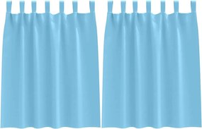 vidaXL Fekete Függöny Gyűrűkkel 2 pcs Világoskék 140 x 140 cm