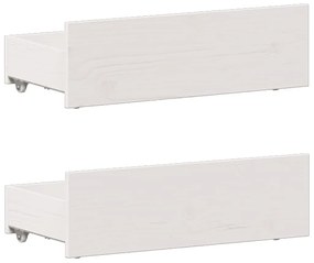 fehér tömör fenyőfa könyvespolcos ágy matrac nélkül 90 x 190 cm