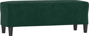 vidaXL sötétzöld bársony pad 100x35x41 cm