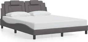 vidaXL szürke műbőr ágykeret Viana matrac nélkül 160x200 cm