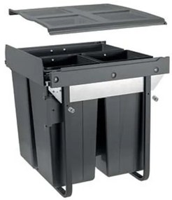 Hulladékgyűjtő GTV Practi Eco 600, szelektív, frontkihúzású, lágy záródás, 34+2*17 L edénnyel, fedéllel