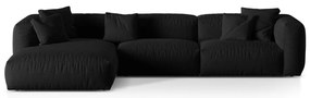 Fekete moduláris sarokkanapé (bal oldali) Martina – Micadoni Home