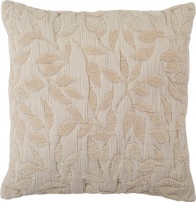 Díszpárna Bézs Pamut Levél Mintával 50 X 50 CM