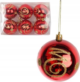 6 Db-os Műanyag Gömb Szett Piros