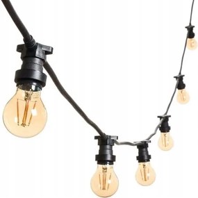 Kerti girland E27 10 m 10 Led izzó IP54 kültéri fénylánc