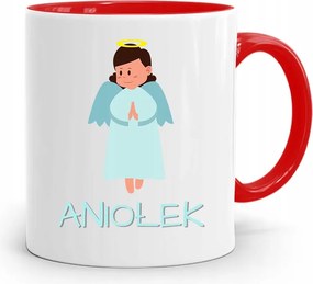 Piros Bögre Gyerekeknek Kis Angyalka +név fényképes nyomattal