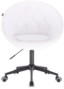 HC8516K Fehér modern műbőr szék fekete lábbal