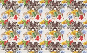 Leopárd virágos fotótapéta egzotikus hálószoba nappali 208x146 +ragasztó