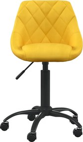 vidaXL mustársárga bársony irodaszék