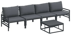 Kerti Kanapé Szett 5 pcs Antracit Acél