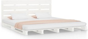 vidaXL fehér tömör fenyőfa ágy matrac nélkül 140x190 cm