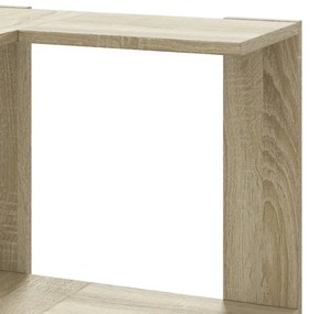5 szintes sonoma tölgy szerelt fa sarok könyvespolc 50x50x179cm