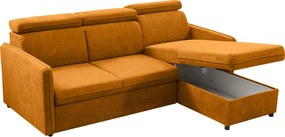 Kinyitható ülőgarnitúra, mustárszínű, ALECHANDRO A ROH
