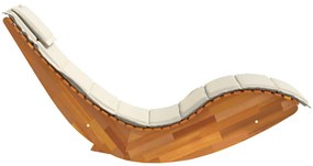 Napozó párnával 2 pcs Barna 60 x 154 x 74cm Tömör akácfa