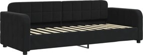 vidaXL fekete bársony kanapéágy 80 x 200 cm