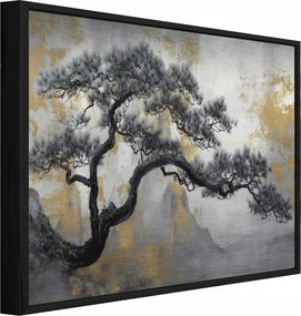 Fém Kép Fekete Keretben Fekete Fa A Konyha Fürdőszobájába 120x80