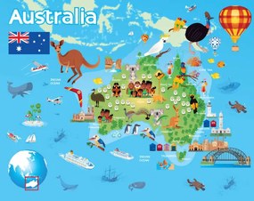 Illusztráció Australia Travel Map, drmakkoy