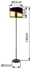 Globo 54046S - Állólámpa OR 1xE27/60W/230V átm. 35 cm fekete/arany