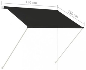 feltekerhető antracitszürke napellenző 150 x 150 cm