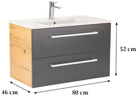 Vario Clam 80 alsó szekrény mosdóval