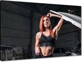 Vászonkép 90x60 Vörös a motorháztető alatt Autómaszk