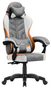 Gamer szék, forgó, ergonomikus, szürke