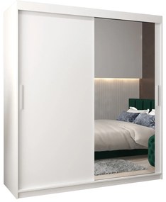Ruhásszekrény 180 cm Toki 2 (matt fekete + matt fehér). 1064999