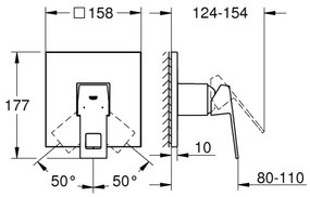 GROHE 24061000 - EUROCUBE zuhanycsaptelep, fényes króm