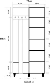 Garmanto előszobafal, 90 cm – TR869VEL4837