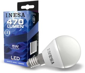 LED izzó E14 5W 160° LED gömb izzó 4000K G3 470Lm